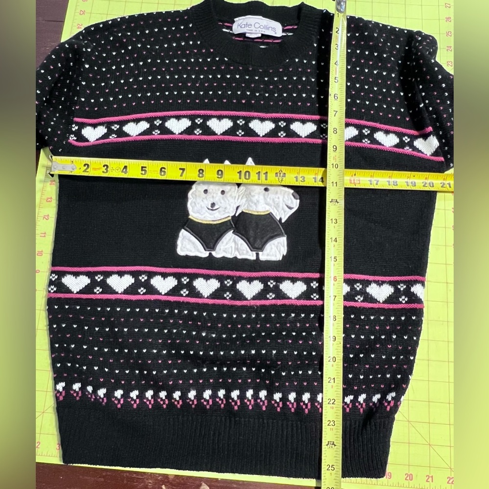 VINTAGE 80s Scottie dog terrier knit sweater pet lover Westie‎ west highland - Picture 13 of 14